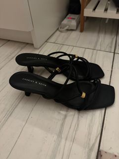 charles and keith kitten heels w/ gold accents