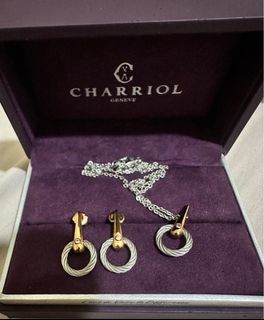 Charriol Earrings and Necklace Rose Gold