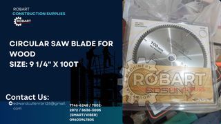 Circular Saw Blade for Wood Size: 9 1/4" x 100T