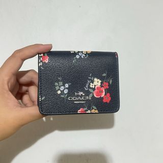 COACH Floral Mini Wallet with Chain Strap
