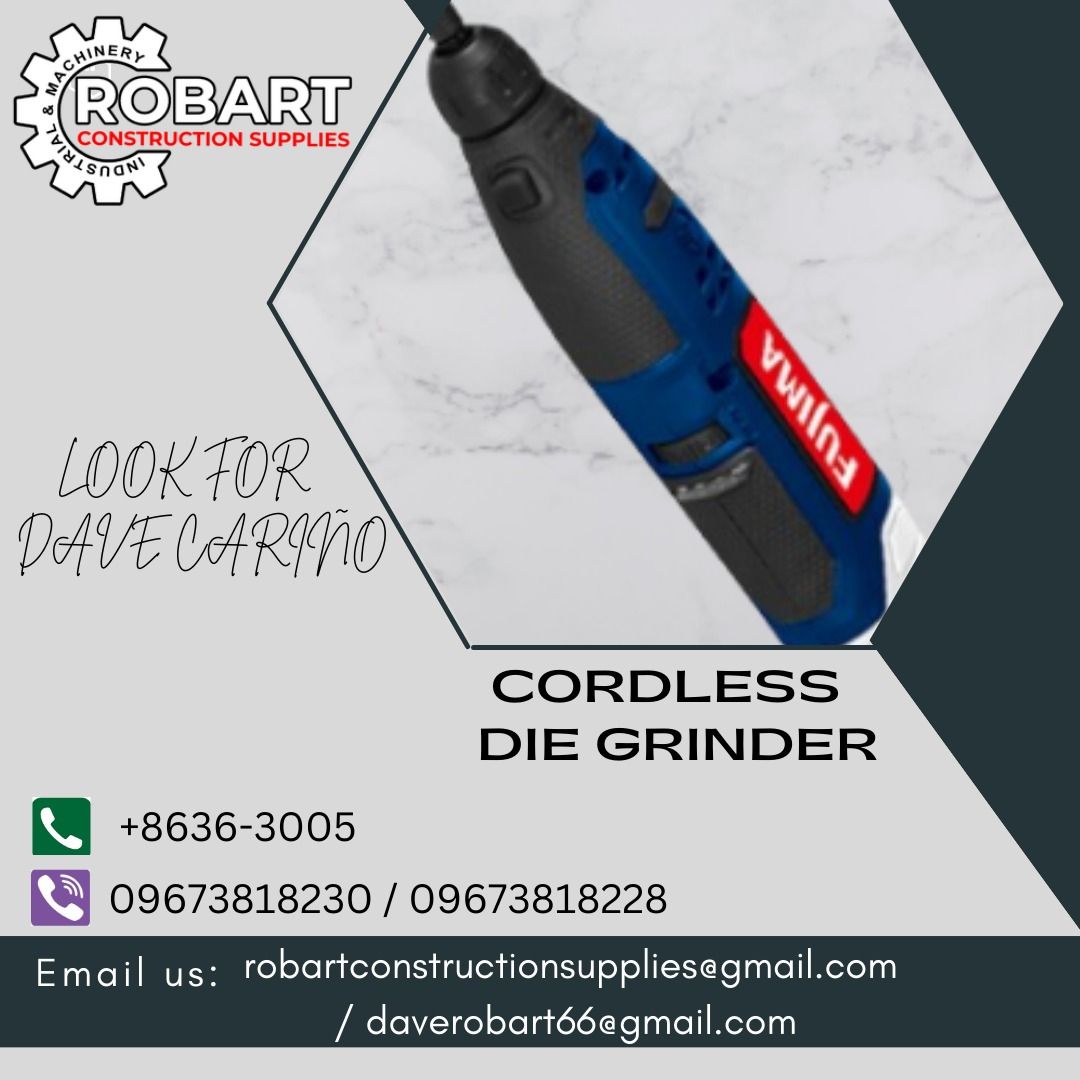 CORDLESS DIE GRINDER (Category: Construction Tools & Equipment) located in Caloocan City. Submitted by gabo. (Listing ID 1303831180, Image 1). Description: SALE❗ ❗ ❗ SALE❗ ❗ ❗ SALE❗ ❗ ❗ LOOK FOR: Dave T. Cariño 0 9 6 7 3 8 1 8 2 2 8 / 0 9 6 7 3 8 1 8 2 3 0 7 7 4 6-6 1 4 8 / 7 0 0 2- 2 8 7 2 / 8 6 3 6-3 0 0 5 𝑹𝑶𝑩𝑨𝑹𝑻 𝑪𝑶𝑵𝑺𝑻𝑹𝑼𝑪𝑻𝑰𝑶𝑵 𝑺𝑼𝑷𝑷𝑳𝑰𝑬𝑺 📍S&L BUILDING, 1ST & 2ND FLOOR, 1405 YUSECO ST, STA CRUZ, MANILA SEND US MESSAGE FOR
