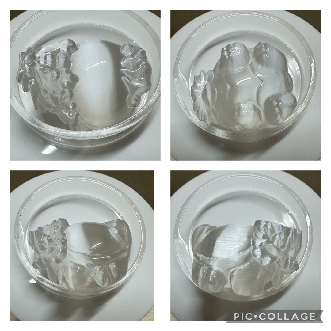 Small Crystal Carvings (Category: Charms) located in Mandaluyong City. Submitted by vanic (Listing ID 1303880554, Image 2). Description: 1. Selenite Hello Kitty 2. Clear Quartz Hello Kitty 3. Selenite Dragon Turtle 4. Selenite Ninetail Fox.