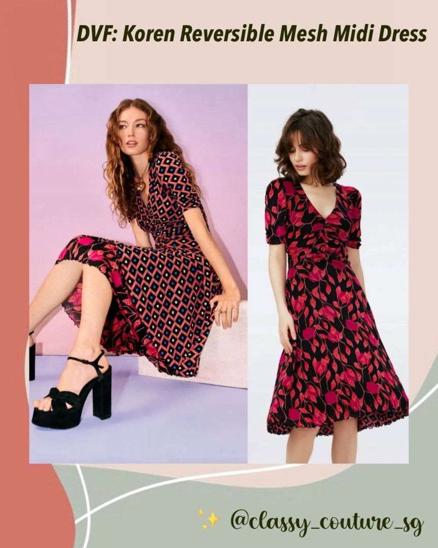 koren reversible mesh midi dress DVF  Diane Von Furstenberg Koren Reversible Mesh Midi Dress, Women's  Fashion, Dresses & Sets, Dresses on Carousell