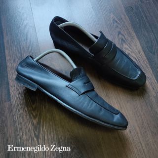 ERMENEGILDO ZEGNA ITALY | Classic Penny Loafer Shoes Calf Leather