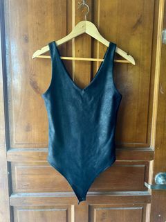 Faux Leather BodySuite from Abercrombie and Fitch xs-s