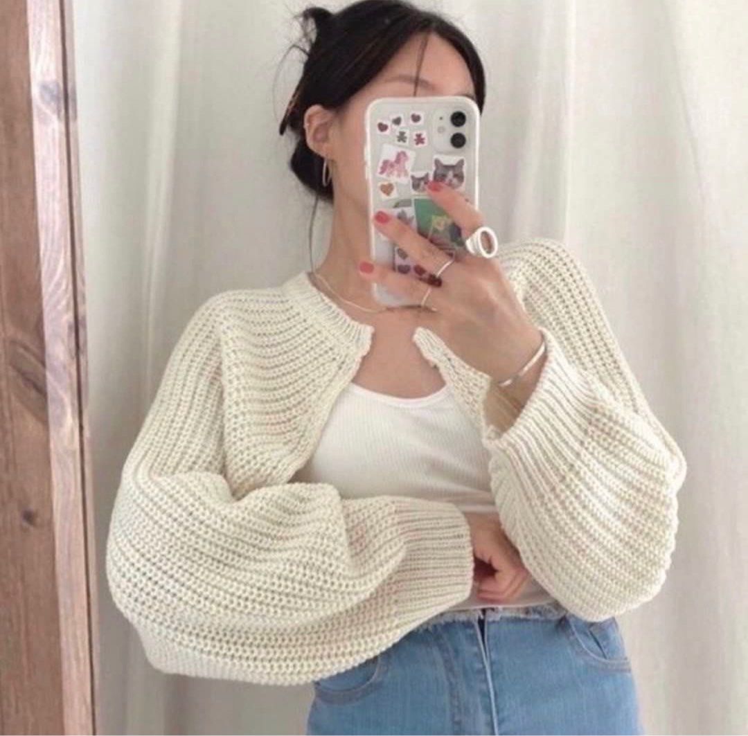 FINAL PC] Stylenanda Cosy Bolero Ribbed Knitted Cardigan, Women's