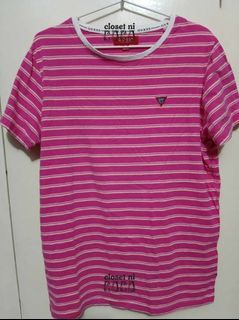 (Fits M-XL) GUESS Pink Striped Shirt / y2k retro vintage 90s