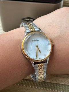 🇺🇸✈️Fossil US Laney Three-hand Two-tone Mother-of Pearl dial Stainless Steel Women’s Watches! Arrived from US!