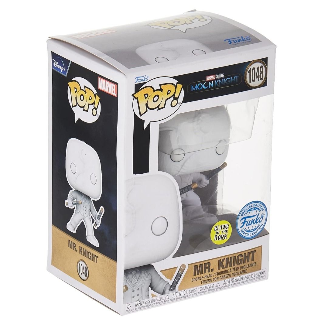 [Free Delivery] Funko POP! Marvel: Moon Knight - Mr. Knight (Category: Toys & Games) located in Singapore. Submitted by xjustus (Listing ID 1247547096, Image 3). Description: Funko POP! Marvel: Moon Knight - Mr. Knight (1048) (Glow in the Dark) Funko Exclusive Figure Stands At 3.75 Inches Free Delivery, No Hassle, No Meet up Required! While Stocks Last! Feel free to ask us any questions! Plus, check out JusGift.com for more products! 😊 Disclaime