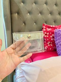 Glittery transparent coin purse with card holder