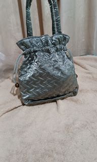 Gray Formal bucket drawstring bag for wedding bridal ninang jsprom bridesmaid party bag