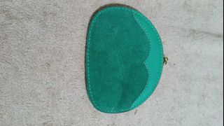 Green leather coin purse