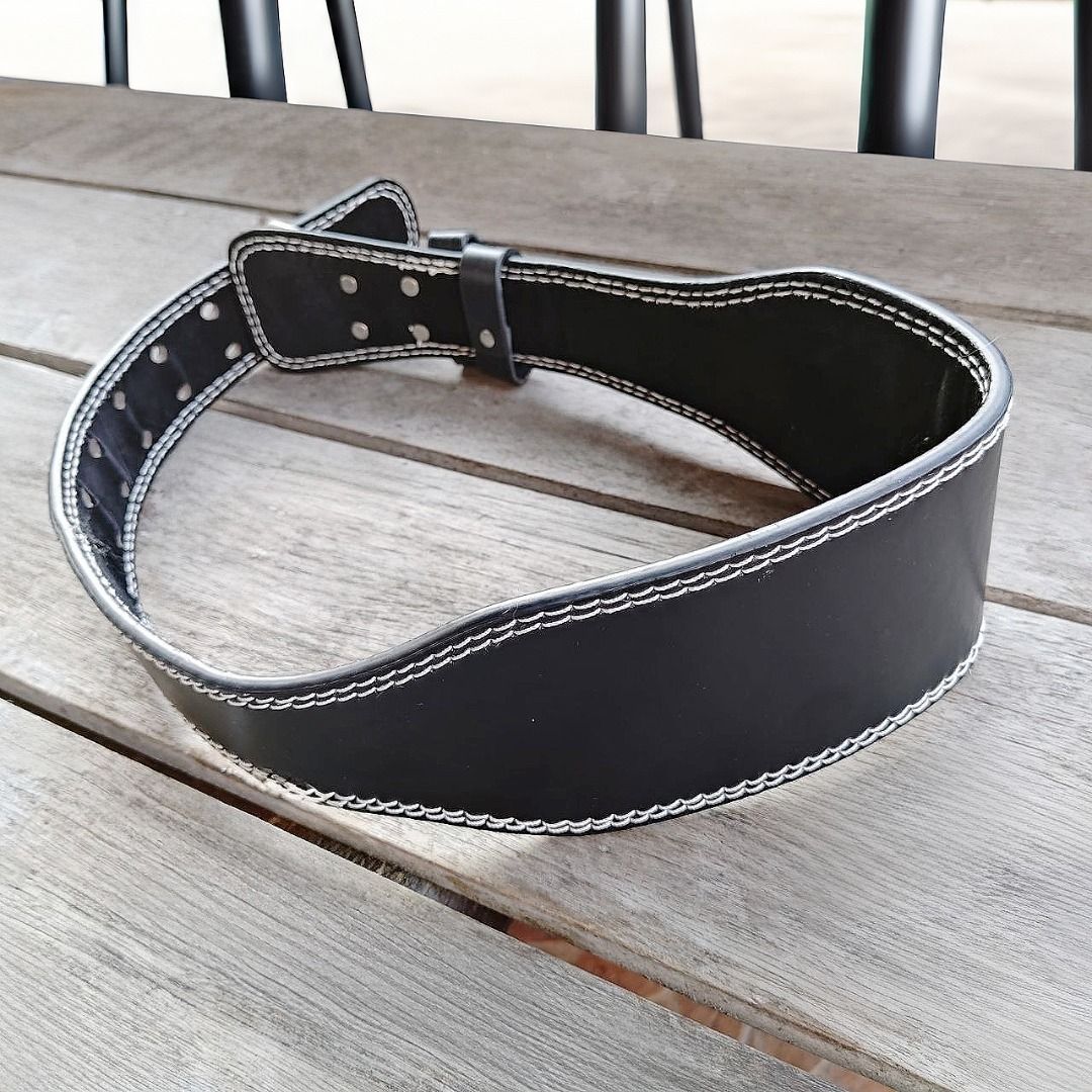 GYM Weightlifting Belt (Black Leather) (Category: Weights & Dumbbells) located in Manila. Submitted by dregzerp (Listing ID 1303856409, Image 2). Description: Used once but I prefer velcro belts. Practically brand new. RFS: Decluttering No meetups. Ship only via J&T. Shipping fee will be shouldered by buyer. Just message me!.