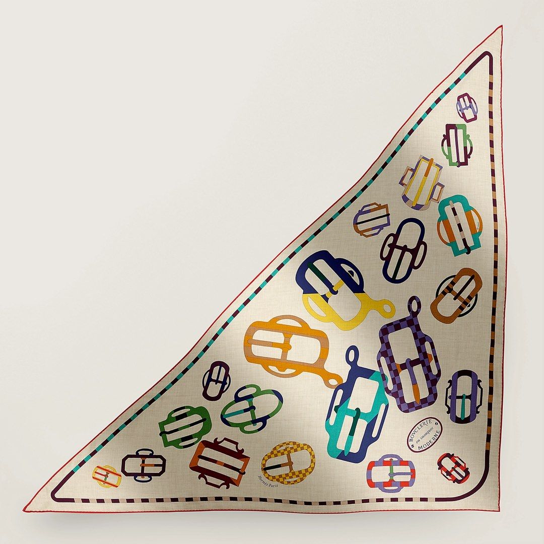 Hermes 愛馬仕環扣大三角巾Bouclerie Moderne en Casaques giant