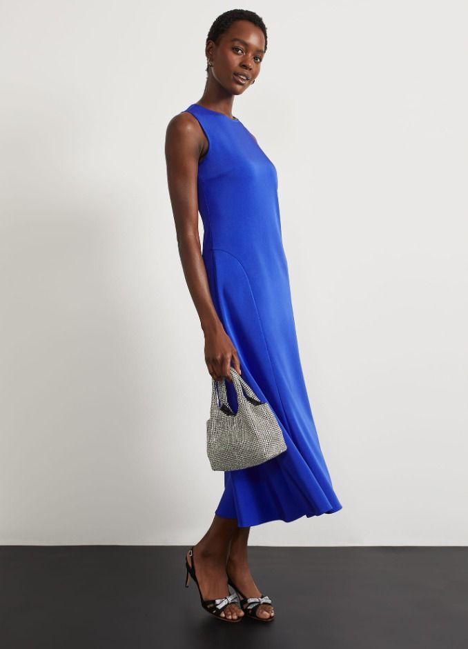 Hobbs Royal Blue Sleeveless Midi Dress UK 8 UK 16 Carousell