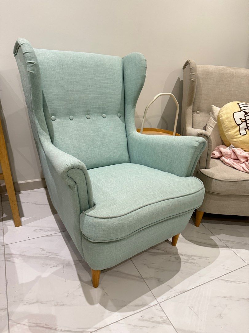 Ikea Strandmon Chair light turquoise colour