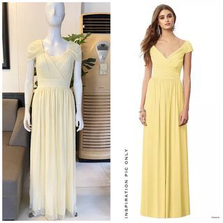 IMPORTED WOMEN long Soft Flowy Special Occasion Dress...Buttercup. Sleeve