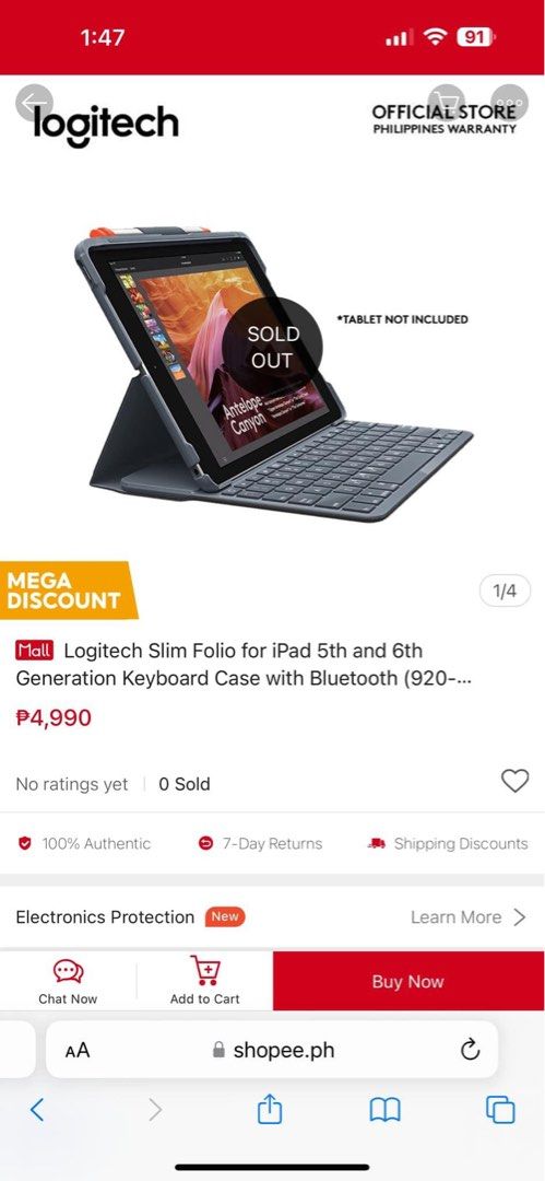 Ipad 6th gen 32gb Silver with logitech keyboard (Category: iPad) located in Imus. Submitted by zyrouss (Listing ID 1303803151, Image 3). Description: iPad 6th Gen 32GB (Silver) iPad details: • Wi-Fi • iOS Version Upgraded to 17.4.1 • No Dents or scratches • 99% smooth • No iCloud Account Issues • Sensor, Touch ID, Fingerprint are ALL WORKING • Good battery life Inclusions: • Unit • With charger • with Logitech Slim Folio Bluetooth Keyboard bought