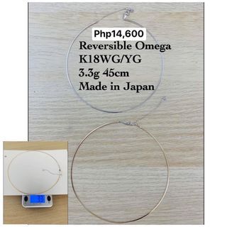 K18 Japan Omega Reversible YG/ WG Necklace