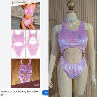(L) Pink by Victoria's Secret Velvet One Piece Swimsuit