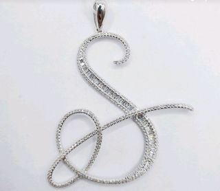 Letter  S diamond pendant