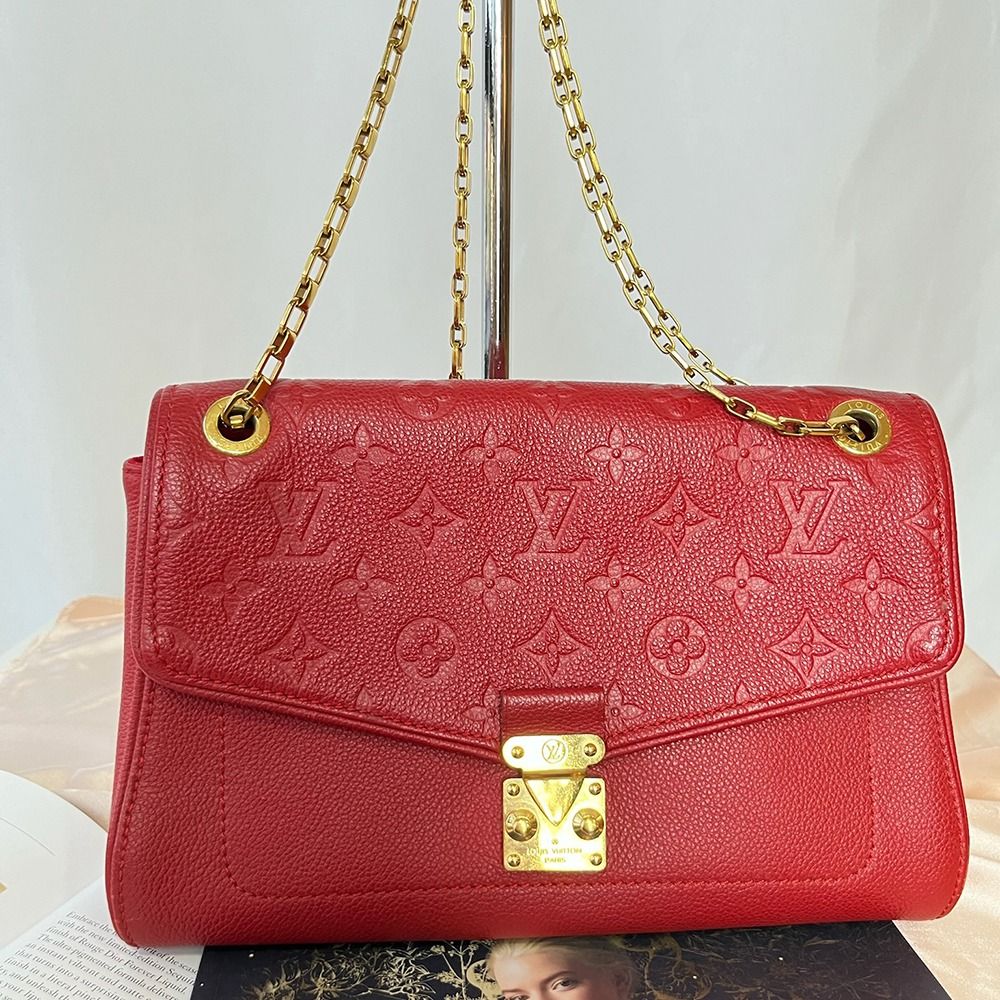 Louis Vuitton Red Monogram Empreinte St Germain PM Women s Shoulder Bag AUTHENTIC