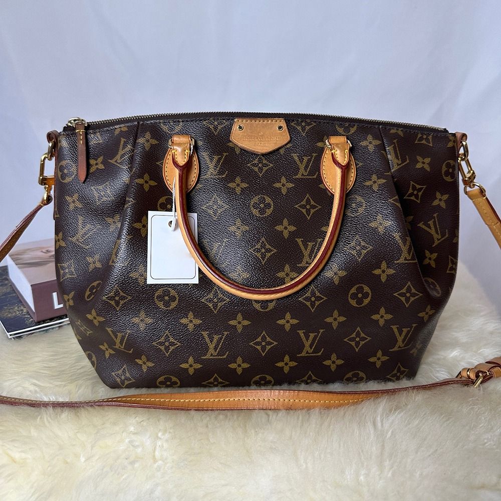Louis Vuitton Turenne PM Brown Canvas Monogram Women Tote Bag Shoulder Bag AUTHENTIC