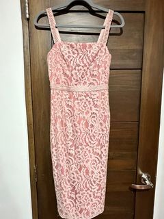 Love Bonito floral embroidered pink dress