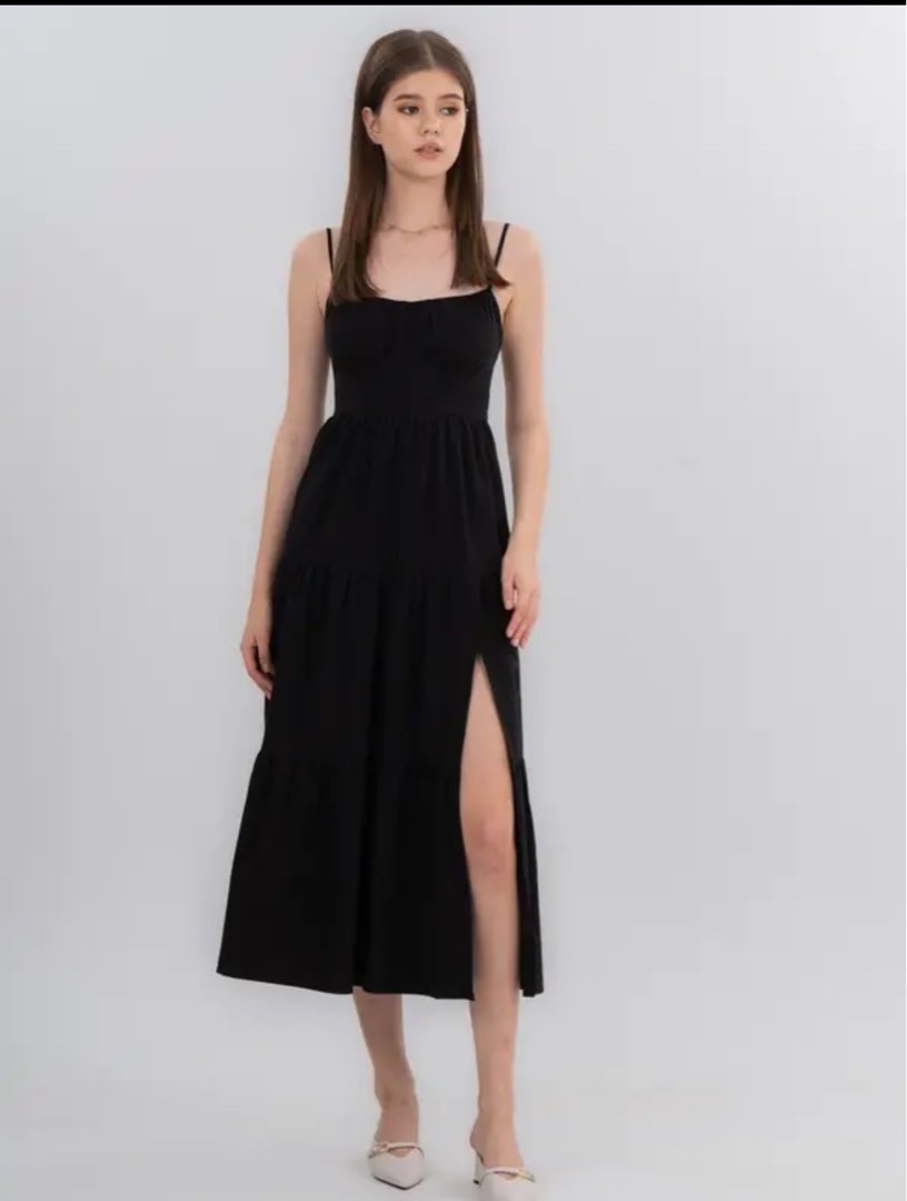 Black Colour - Bcmelina Long Linen Dress 40412 - Dot