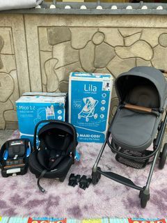 Maxi-Cosi Lila Comfort Stroller With Mico 12 LX Carseat and Laika Carry Cot
