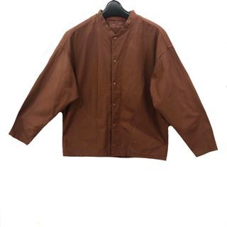 Muji 100% Organic Oxford Cotton Brown Snap Button Side Pocket Outerwear Tops