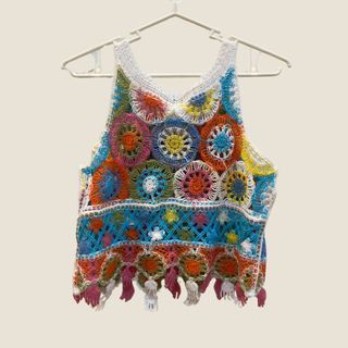Multicolored Crocheted Top