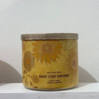NEW Bath & Body Works Bright Citrus Sunflower 3-Wick Scented Candle