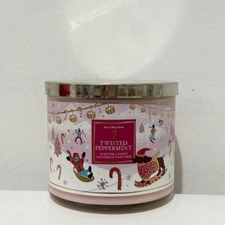 NEW Bath & Body Works Twisted Peppermint 3-Wick Scented Candle