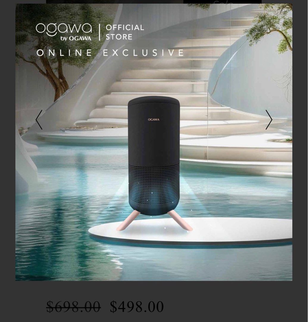 Ogawa Airify Black Edition Air Purifier with warranty