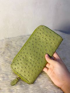 Ostrich leather long Wallet
