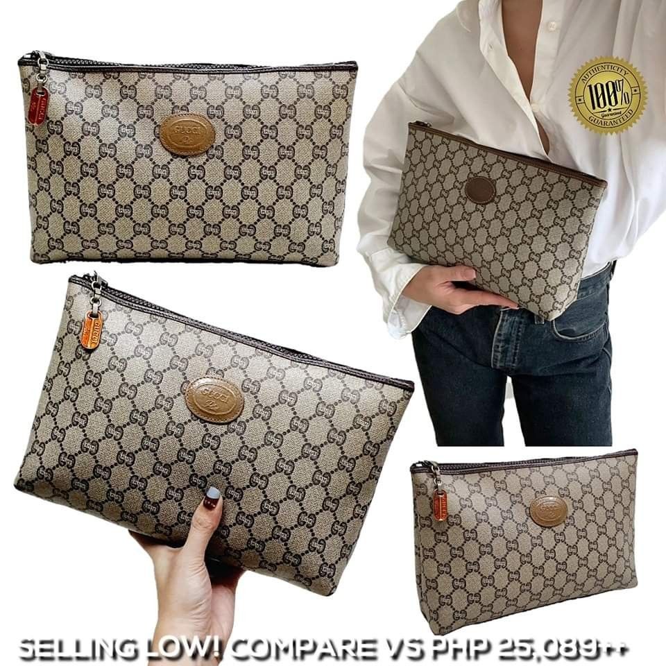 Part1 Authentic GUCCI G G Supreme Coated Canvas Multi Purpose Clutch Purse Pouch Can be HIS or HERS
