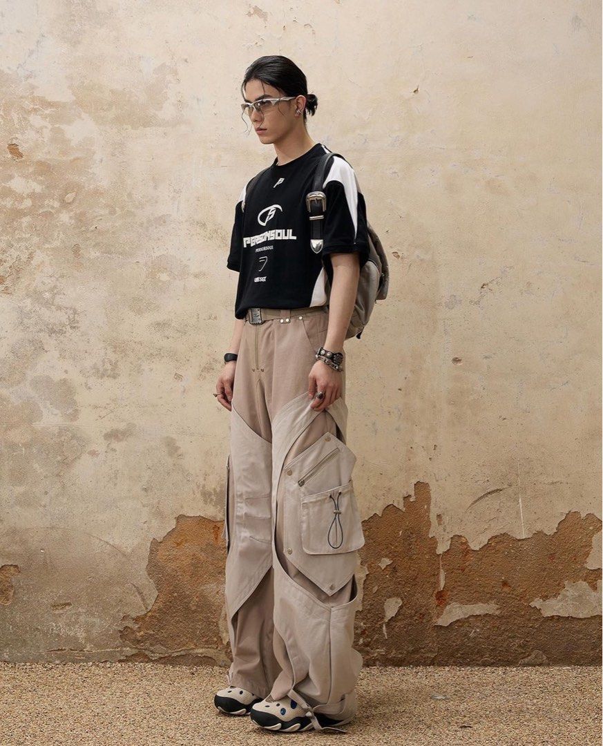 PERSONSOUL賽車拼色可拆長袖T恤Split Sleeve Racing Tee, 他的時尚