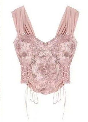 Pink floral corset