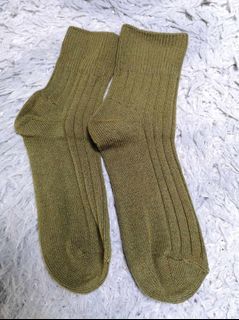 Plain Green Cotton Socks