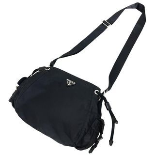 Prada Bag Drawstring Shoulder Side Pocket Nylon Diagonal Black