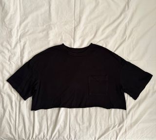 [Pre-loved] Black Cropped Top with Pocket