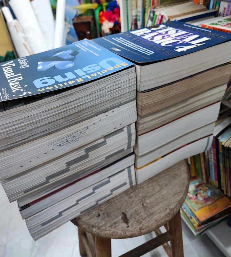 Programming , IT Books (Category: Textbooks) located in Cheras. Submitted by artemis_books (Listing ID 1303834972, Image 3). Description: 1) Visual Basic 4 For Windows 95 - Peter Norton / 1995 / RM 15 2) Database Developer's Guide With Visual Basic 4 Second Edition - Roger Jennings / 1996 / Without CD / RM 15 3) Using Visual Basic 5 - Mike McKelvy / 1997 / RM 15 4) Visual Interdev 6 from the Ground Up - Joseph O' Neil / 1998 / RM 12 5) Inside Vis