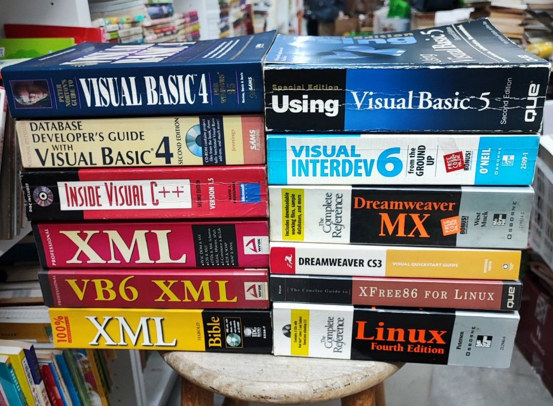 Programming , IT Books (Category: Textbooks) located in Cheras. Submitted by artemis_books (Listing ID 1303834972, Image 2). Description: 1) Visual Basic 4 For Windows 95 - Peter Norton / 1995 / RM 15 2) Database Developer's Guide With Visual Basic 4 Second Edition - Roger Jennings / 1996 / Without CD / RM 15 3) Using Visual Basic 5 - Mike McKelvy / 1997 / RM 15 4) Visual Interdev 6 from the Ground Up - Joseph O' Neil / 1998 / RM 12 5) Inside Vis