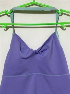Purple Backless Activewear Swimwear