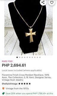 Real Vintage Avon cross pendant