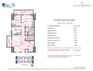 Resale - Kai Garden Residences 3-bedroom with 2 parking slots condo in Mandaluyong