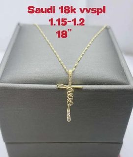 Rope + Cross Pendant in 18Karat Saudi Gold