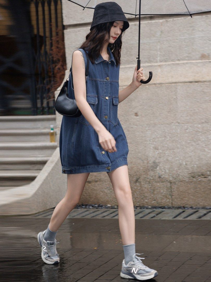 sandro white and denim dress Mini dress Sandro White size 28 FR in Denim - Jeans