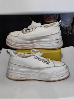 Shein White Sneakers Skate Shoes High Heels Size CN38